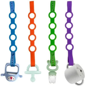 4-Pack Stretchable Silicone Pacifier Clips
