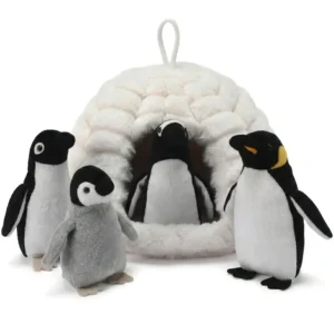 4 Soft and Cuddly Plush Penguins with Igloo